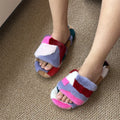 Anti-Slip Mink Fur Women's Slippers Irregular Color Slippers Comfortable Lightweight Indoor Shoes Outdoor House Plush Slippers