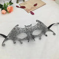 Women's Sexy Half Face Animal Lace Party Mask for Halloween Masquerade Cosplay Party Supplies Ladies Anime Eye Masks Silver