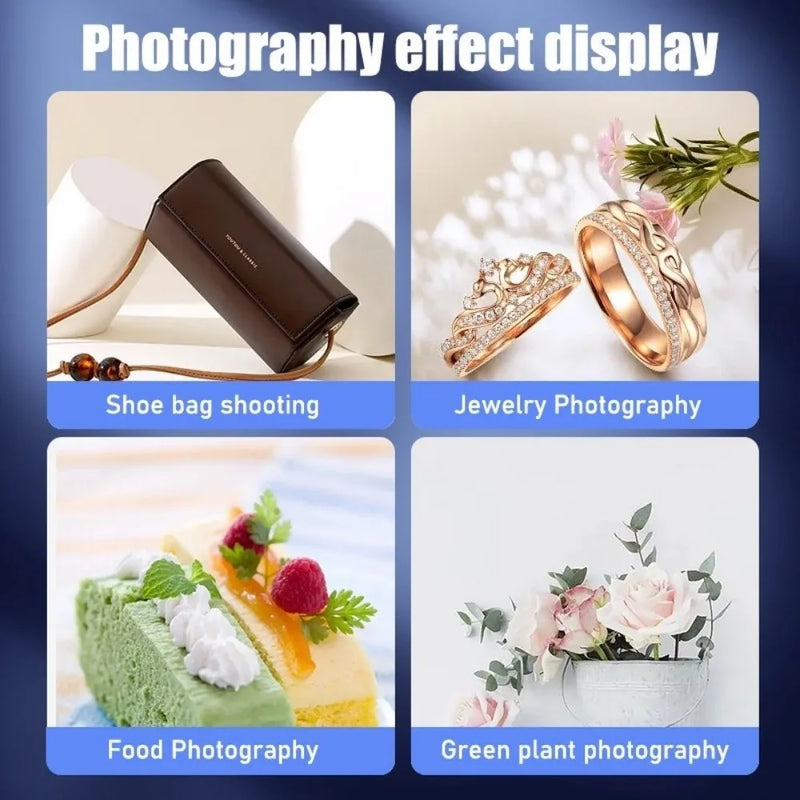 45/65cm Studio LED Light Box with Background Ring Light Board Studio Softbox Folding Photography Box and Bag For Studio Shooting