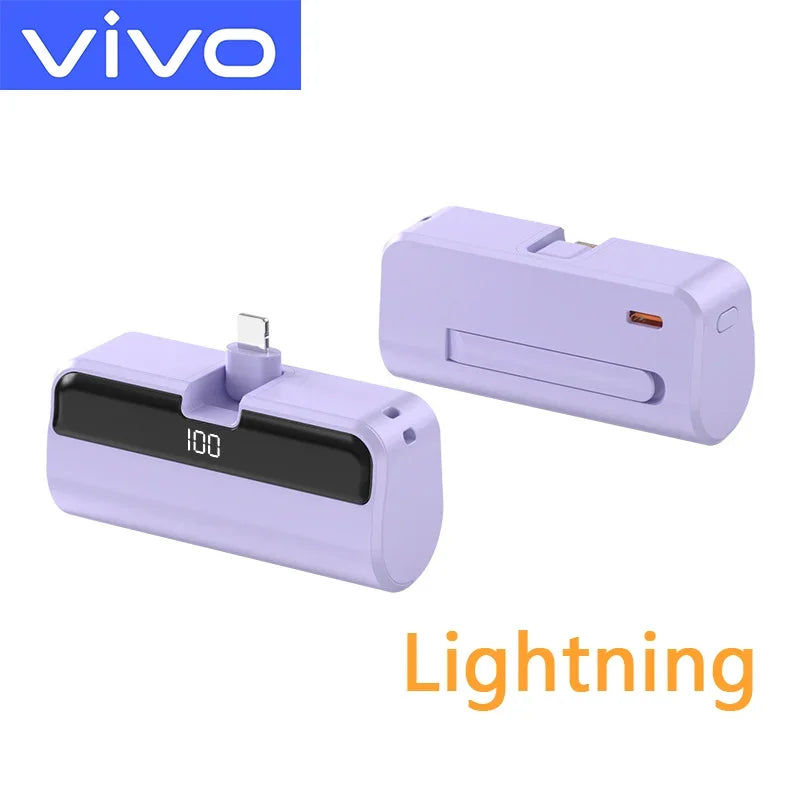 VIVO 50000mAh Capsule Power Bank 22.5W Fast Charging Powerbank LED Digital Display Portable External Battery For iPhone Samsung