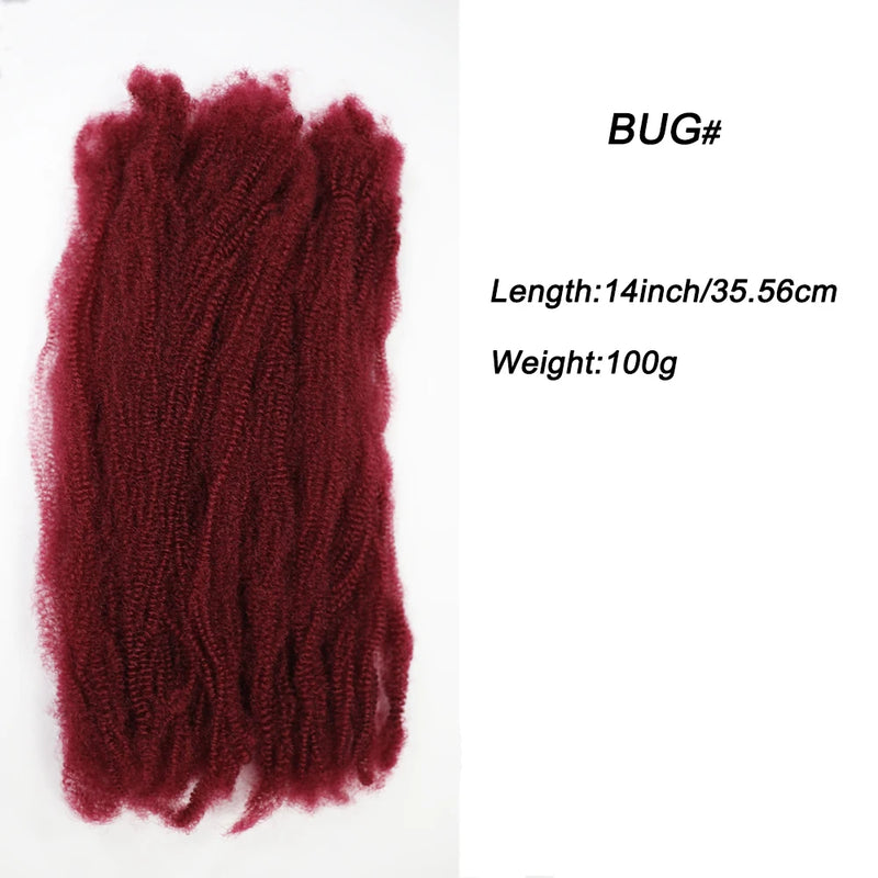 Sleek Afro Kinky Bulk Synthetic Hair Black for Braiding Twist Dreadlock African Braids Hair 36 Inch Long-lasting Color