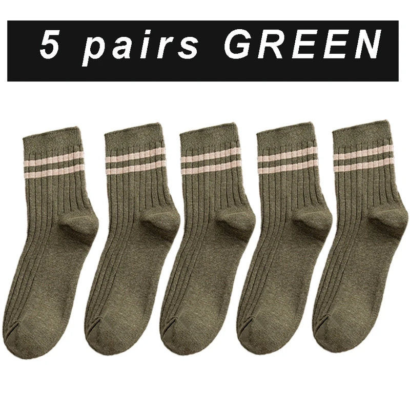 Pairs Men's New Striped Casual Breathable Socks Harajuku | SAMAG