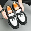 Fashion Tasseled Loafers Men Casual Shoes Black and White Leather Slip-on Shoes Classic British Style Penny Luxury Brand Driving