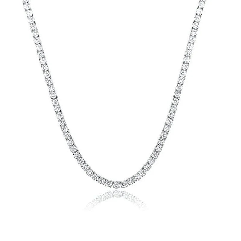 SY Brand Jewelry 925 Sterling Silver Chain Tennis Necklace Gemstones Women Men Luxury Necklaces Rhodium Plated S925 Jewelry