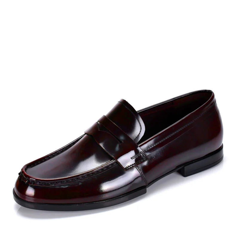 Black high-quality cowhide men's loafers tassel casual walking  driving all genuine leather men's shoes