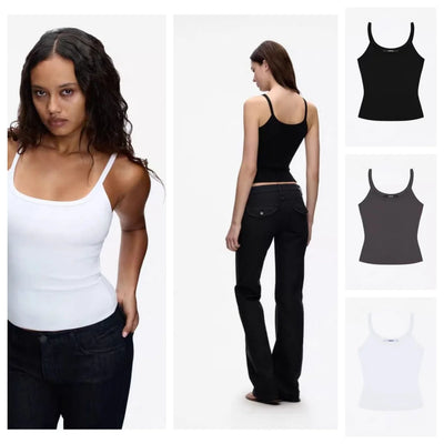 Tank American Style Crew Neck Slim Fit Stretch Basic Crop | SAMAG