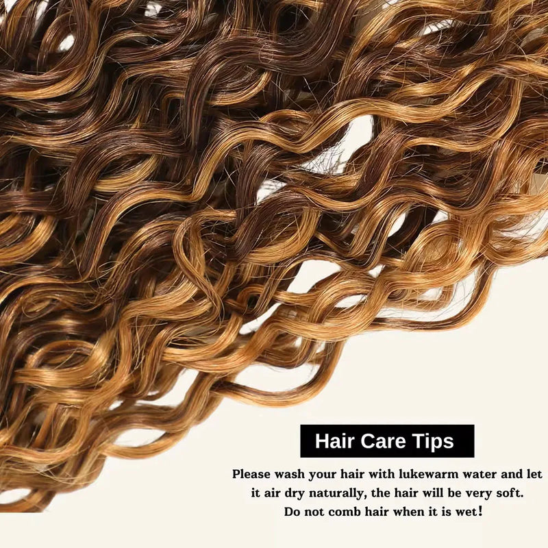 14-30 Inch Water Wave Bundles P4/27 Extension Brazilian Hair Weave Bundles 100% Brazilian Human Hair Wig 180 Density For Women