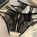 Lingerie Low Waist Underwear for Women Bow Transparent Sweet Lace Panties Hollow Mesh Satin Silk Briefs Girl