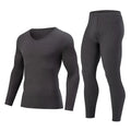 2-piece Men's  Warm Suit Autumn And Winter Solid Color V-neck Youth Thick Sports Fashion Autumn Clothes Autumn Pants Trend