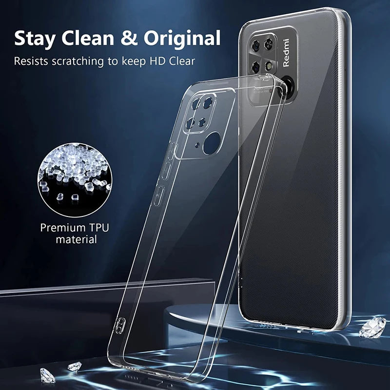 Ultra Thin Transparent Silicone Soft TPU Case For Xiaomi Redmi 13C 12C 10C 9C 9T 10A Note 12 11 10 Pro Plus 11T 12S Clear Bumper