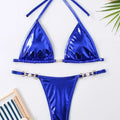 PU Leather Pearls Bikini Mini Micro Thong Women Swimwear | SAMAG