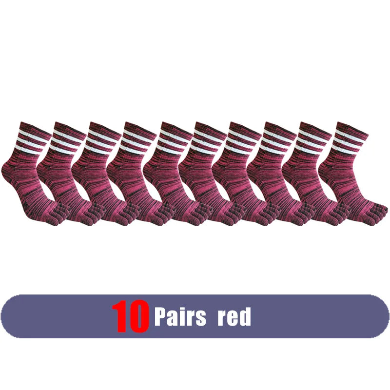 Pairs Man Toe Sport Socks Short Cotton Striped Colorful | SAMAG