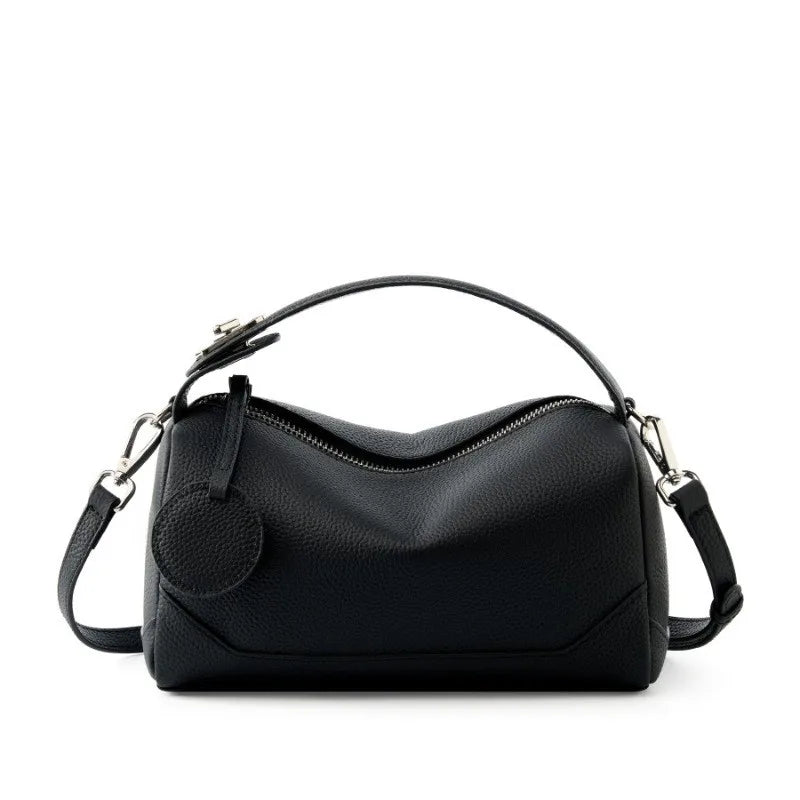 HALF.STAR Women Boston Bag, Luxury Designer Handbag Made of Top Grain TOGO Leather, Versatile Shoulder & Crossbody Bag