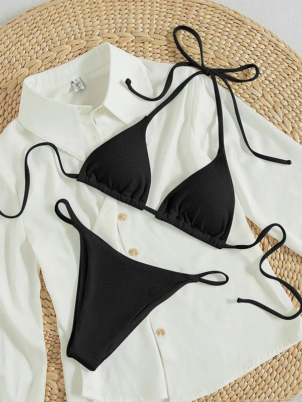 XS-XL Pad Bikini Set Beach Triangle Swimwear Women Maio | SAMAG