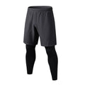 2026 Two-piece Men's Sports Trousers Quick Dry Elastic Basketball Training Pants Summer Thin Fitness Running Tights Casual Pants