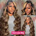 P4/27 Body Wave Highlight Lace Wigs Pre-plucked Human Hair 13X6 HD Lace Frontal Wigs 220 Density 13x4 Transparent Front Lace Wig