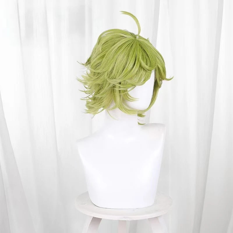 Anime Reverse:1999 Reed Knot Cosplay Wig Grass Green Short Heat Resistant Synthetic Fiber Wig Ideal for Halloween Parties