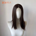 Dark Brown Shoulder Length Synthetic Lace Front Wigs for Women 13x4 Glueless Middle Part Synthetic Wigs 150% Density Natural