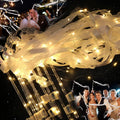 12-60Pcs Light Up Wedding Sparklers LED Wedding Wands Streamers Silk Fairy Wands with Bells  for Wedding Birthday Party Supplies