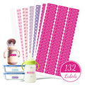 132 Personalized Name Stickers for Kids, Custom Waterproof Name Labels for Bottles, Lunch Boxes, School Supplies