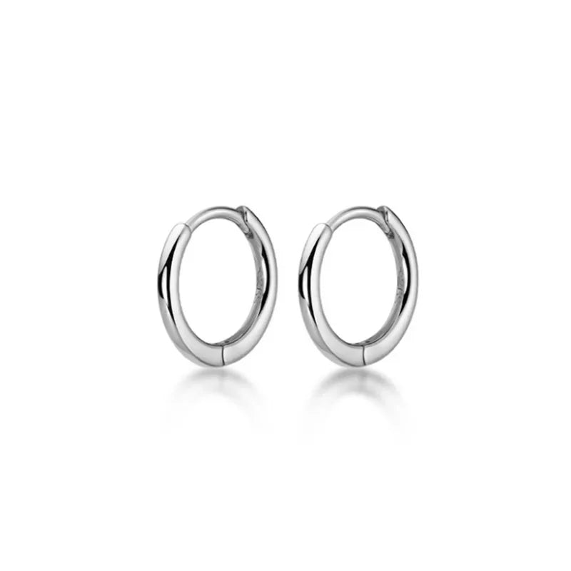 925 Sterling Silver Minimalist Bohemian Round Ear Buckle for Women Hoop Earring Jewelry Accessories