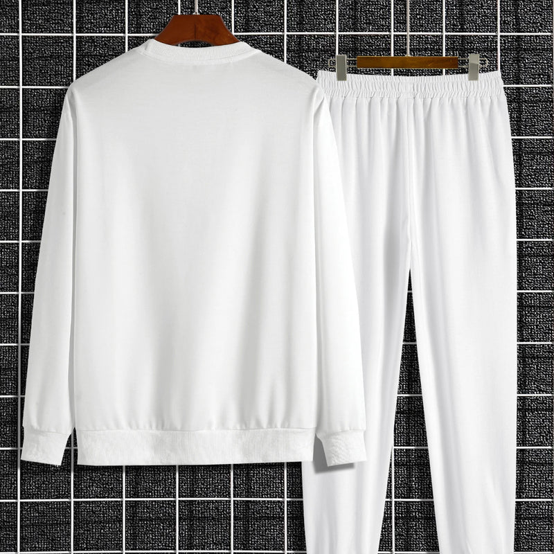 Autumn Trendy New Sweatshirt Sweatpants Set Men's Daily Loose Casual Fit Printed Hundred Long Sleeve 2 - View 4 | SAMAG