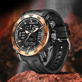 FOXBOX Fashion Outdoor Electronics Watches Male Luxury Casual Waterproof Luminous Alarm Auto Date Dual Digital Display Man Watch