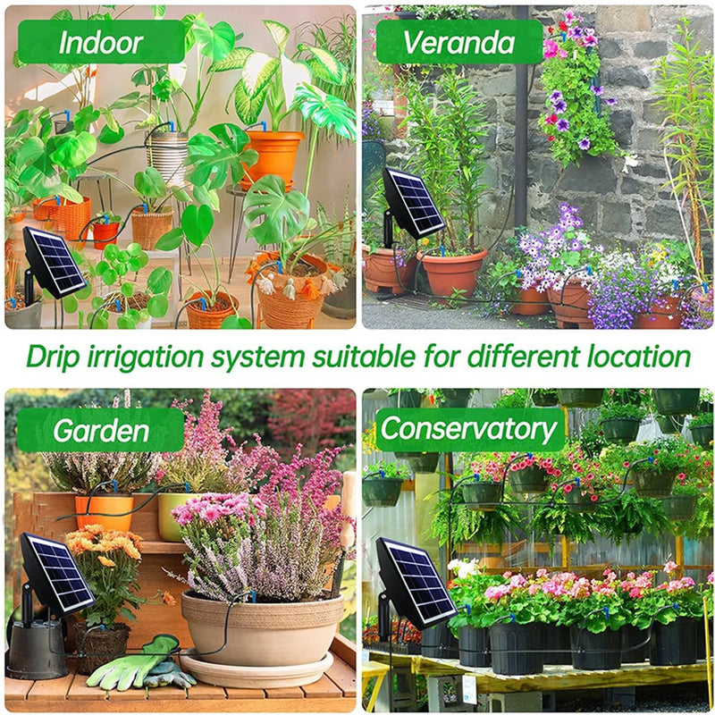 Solar Misting System Plants Watering Irrigation Kit 10/15pcs Brass Nozzle for Garden Supported Automatic Watering Device
