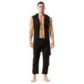 Men's Fishnet Hollow Out Robes Classic Lounge Pants Sexy Sleepwear Mens Robe Sets Daily Home Sleeveless Bathrobes Hooded Pajamas