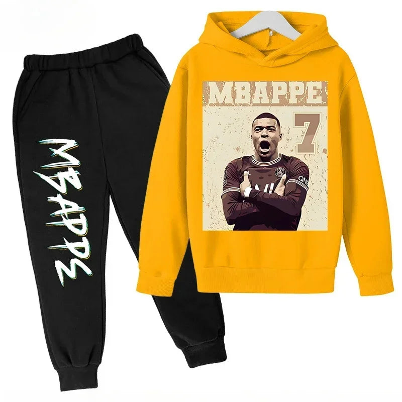 Spring Autumn Children's Hoodie Set Mbappe Print | SAMAG