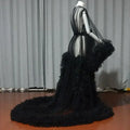 Women Dressing Gown Perspective Sheer Long Tulle Robe Puffy Pregnancy Maternity Dress for Baby Shower Nightgown Sleepwear Custom