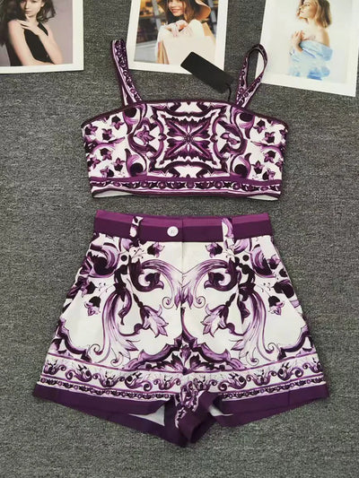 Designer retro geometric print sexy tube top suspender | SAMAG