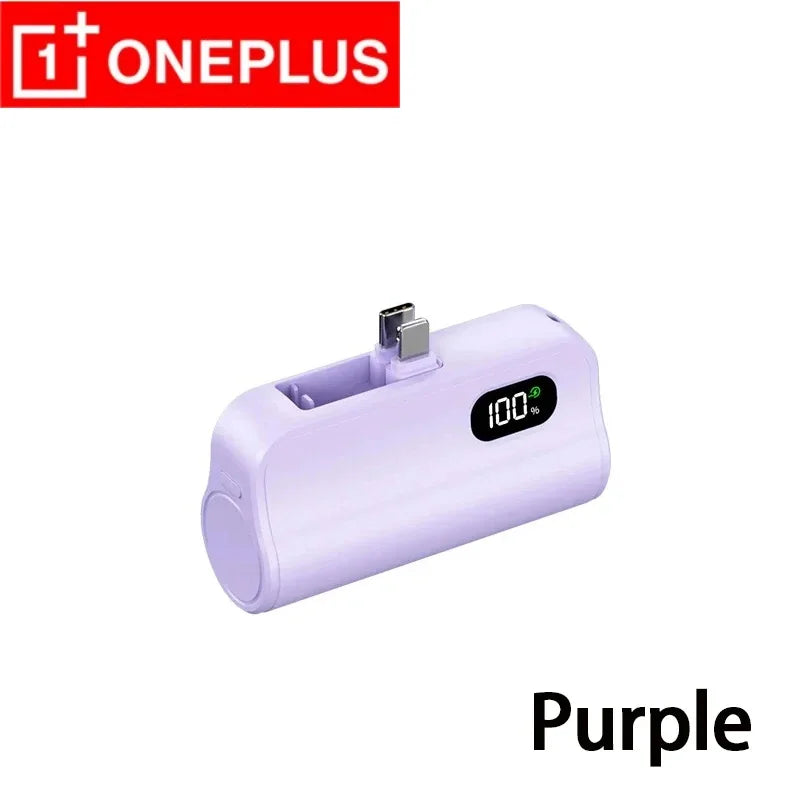 ONEPLUS Mini Power Bank 2-in-1 Large Capacity Fast Digital Display Portable Fast Charging External Battery for Iphone 50000mAh