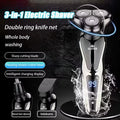 New Shaver LCD Digital Display Full Body Wash Haircut Nose Hair Shaving 3-in-1 Electric Razor Dual Use of Dry Wet Beard Trimmer
