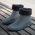 Fashionable Anti-Slip Short Rain Boots Men's Work Shoes Waterproof Kitchen Chef Rubber Shoes Men's Car Wash Fishing Work Water S