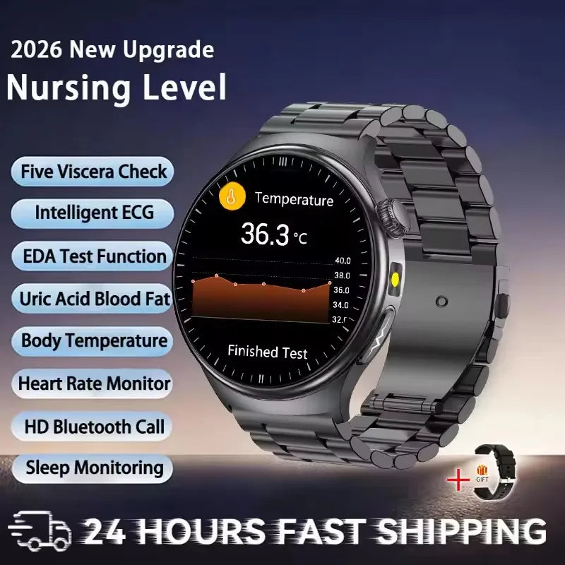 2026 New Health Sport ECG AI Diagnosis Smart Watches Men Heart Rate Blood Pressure IP68 Waterproof Smartwatches For Men Women