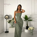 Elegant Green Halter-Neck Strapless Sleeveless | SAMAG
