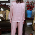 Fimtariah  6A 19MM Pijamas long-sleeved Home Suit  100% Silk Pajamas For Women     Real Silk Pajamas Set Female Summer