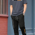 Fashionable summer new men's letter printed round neck breathable T - shirt pants set suitable for outdoor play | SAMAG