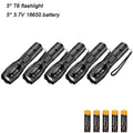 High Power T6 LED Flashlights Camping Torch 5 Light Modes Zoom Light Aluminum Alloys Waterproof Material External 18650 Battery