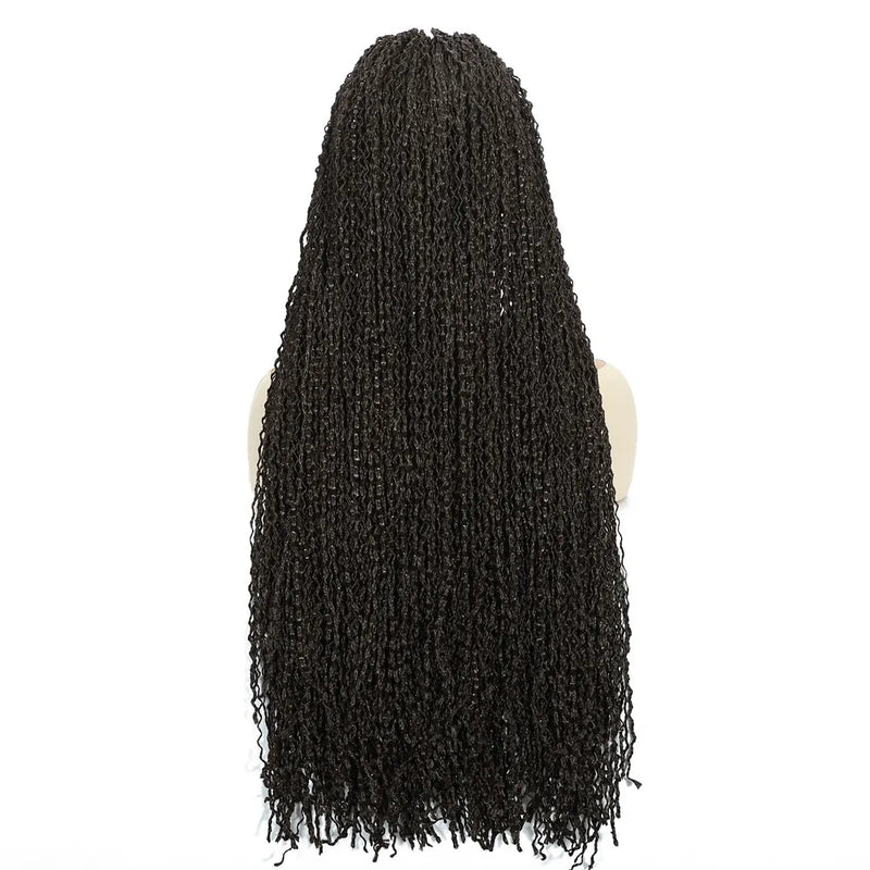 SQRDGQ Synthetic Hair Deep Curly Braided Wigs 13*5 Lace Front Woman Wigs on Clearance Sale Crochet Hair Synthetic Wig with Bangs