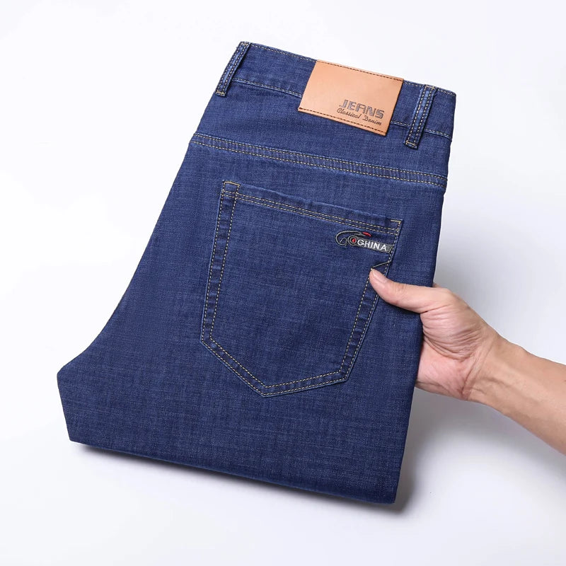 Spring Summer Thin Classic Men's Business Jeans Stretch | SAMAG