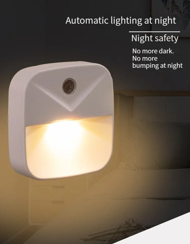 LED Night Light, EU Plug-in Smart Wireless Light Control Sensor Light, 220V Wall Light For Home Corridors, Bathrooms, Hallways