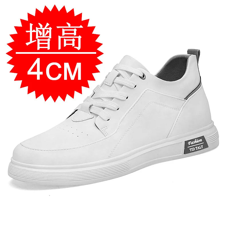 New Stylish Elevator Shoes 8cm Invisible Men's Hidden Heel 6cm Lightweight and Trendy Lace-up Sneakers Fashion Casual Wear