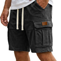 Men Solid Drawstring Multi Pocket Cargo Shorts Soft | SAMAG