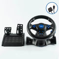 4 in 1 Wired Steering Wheel with Pedals and Shift joystick, Built-in Dual Motors,180 Degrees Racing Wheel for PS3,PS2 & PC