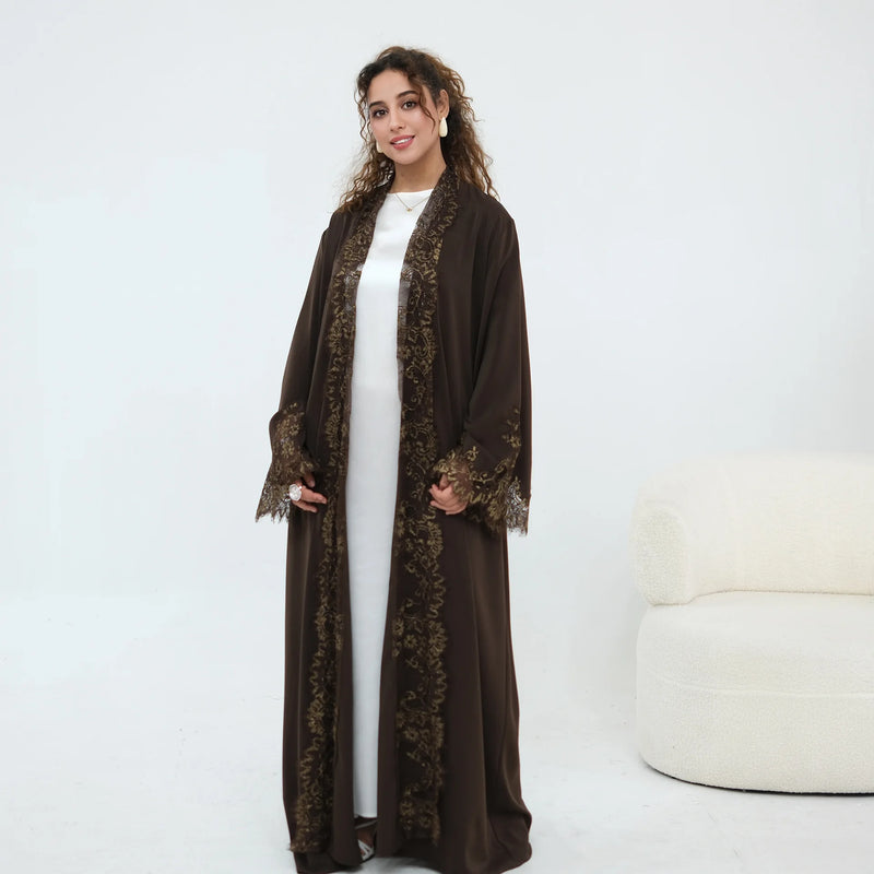 Luxury Floral Lace Abaya for Women Formal Wedding Evening | SAMAG