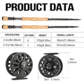 Carbon Fiber Fly Fishing Rod Reel Combo Kit 240cm 270cm Portable Full Set With Simulation Fly Lures Braided Line Storage Bag 8