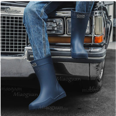 New Fashion Men Rain Shoes Waterproof Mid-Calf Boots | SAMAG