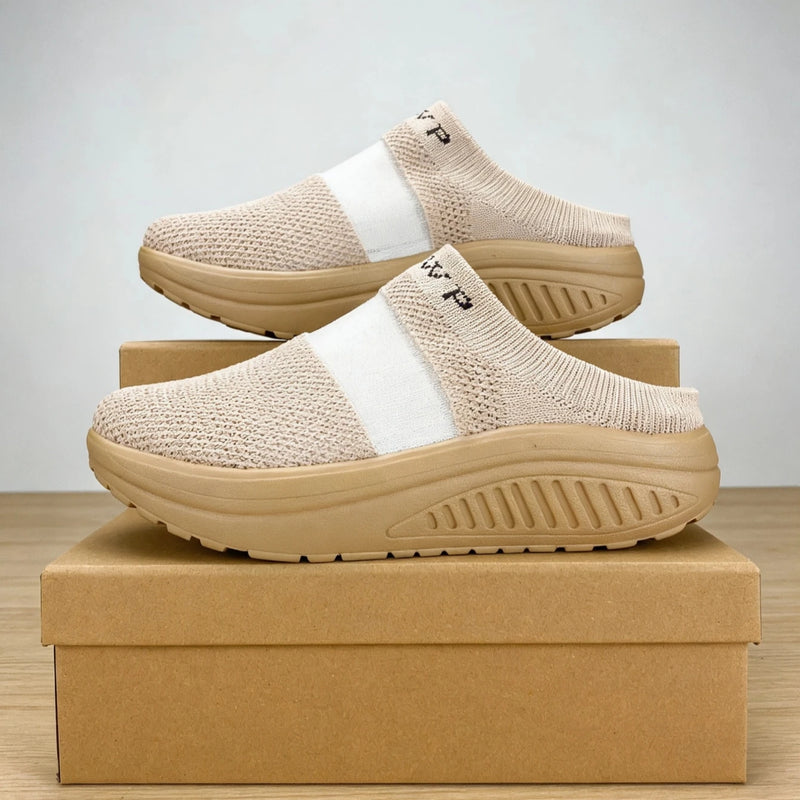 Women's Mules, Fashionable and Versatile Sports-Style Women's Sandals, Mesh Breathable Comfortable Skin-Friendly Flat Slippers Suitable for Indoor and Outdoor Wear
